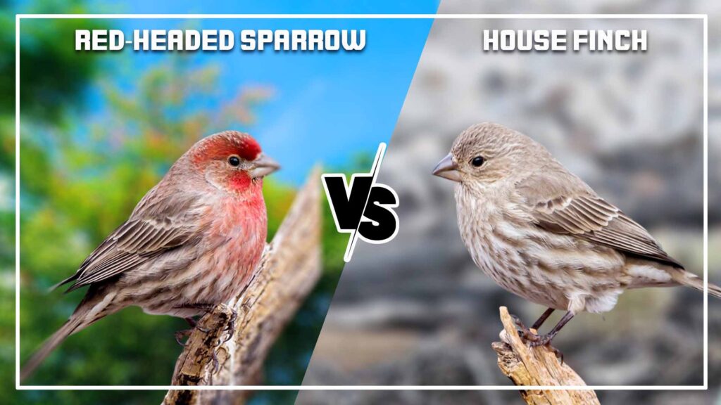 Red-Headed Sparrow vs House Finch