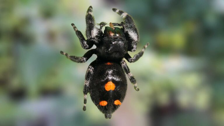 Phidippus audax: Black Spider with a Yellow Dot on Its Back