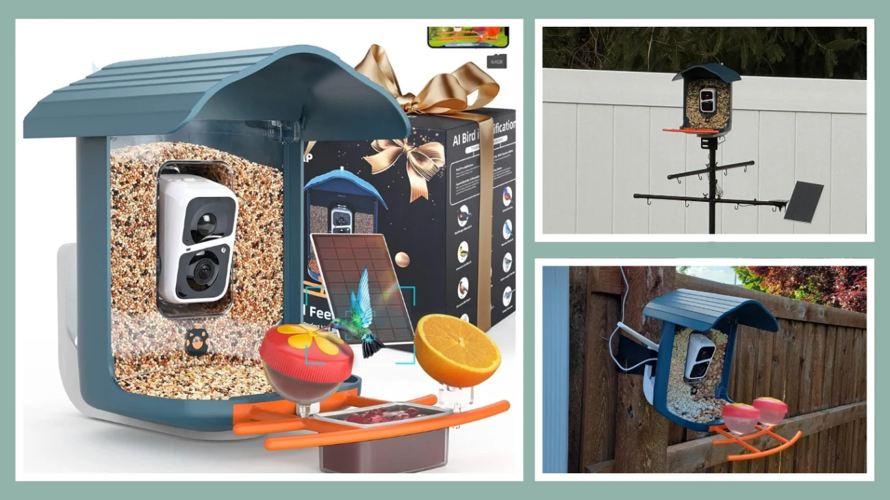 FeatherSnap Scout Wi-Fi Solar Powered Smart Bird Feeder - Best for Photo Quality