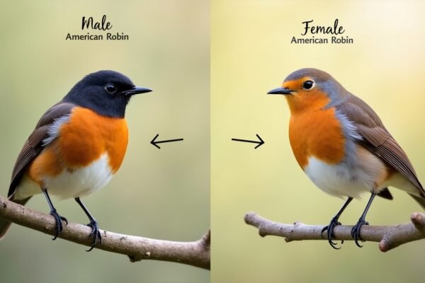 American Robin Male vs Female