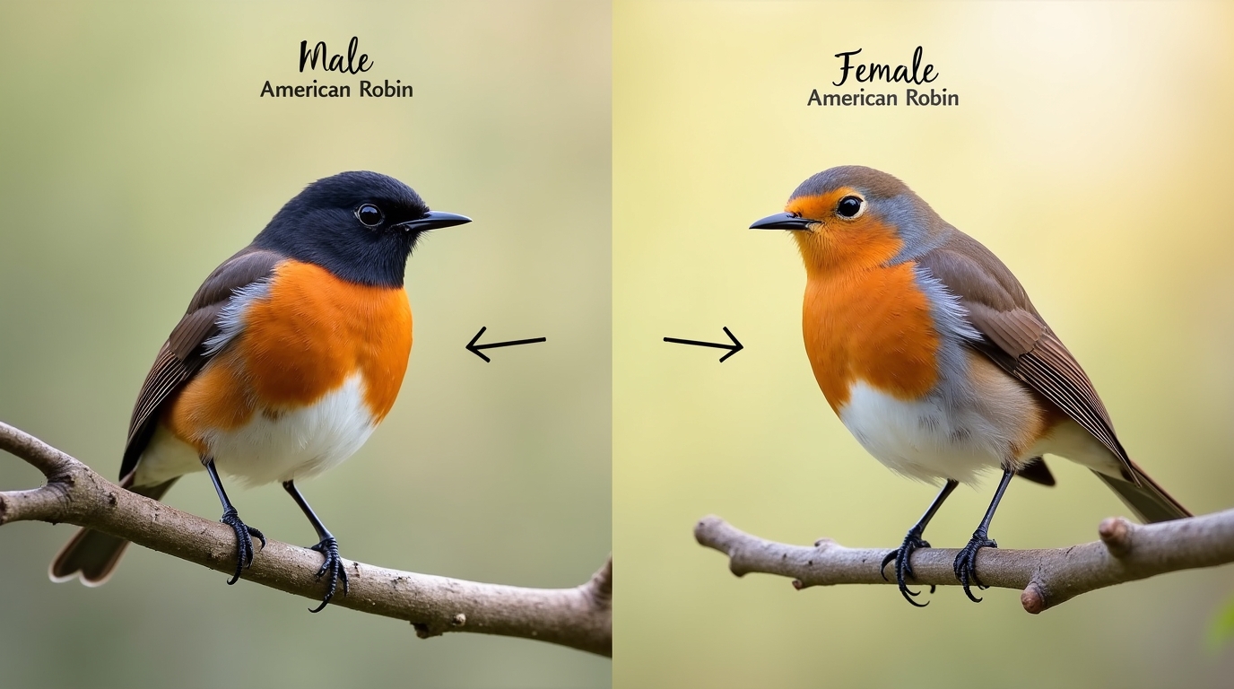 American Robin Male vs Female