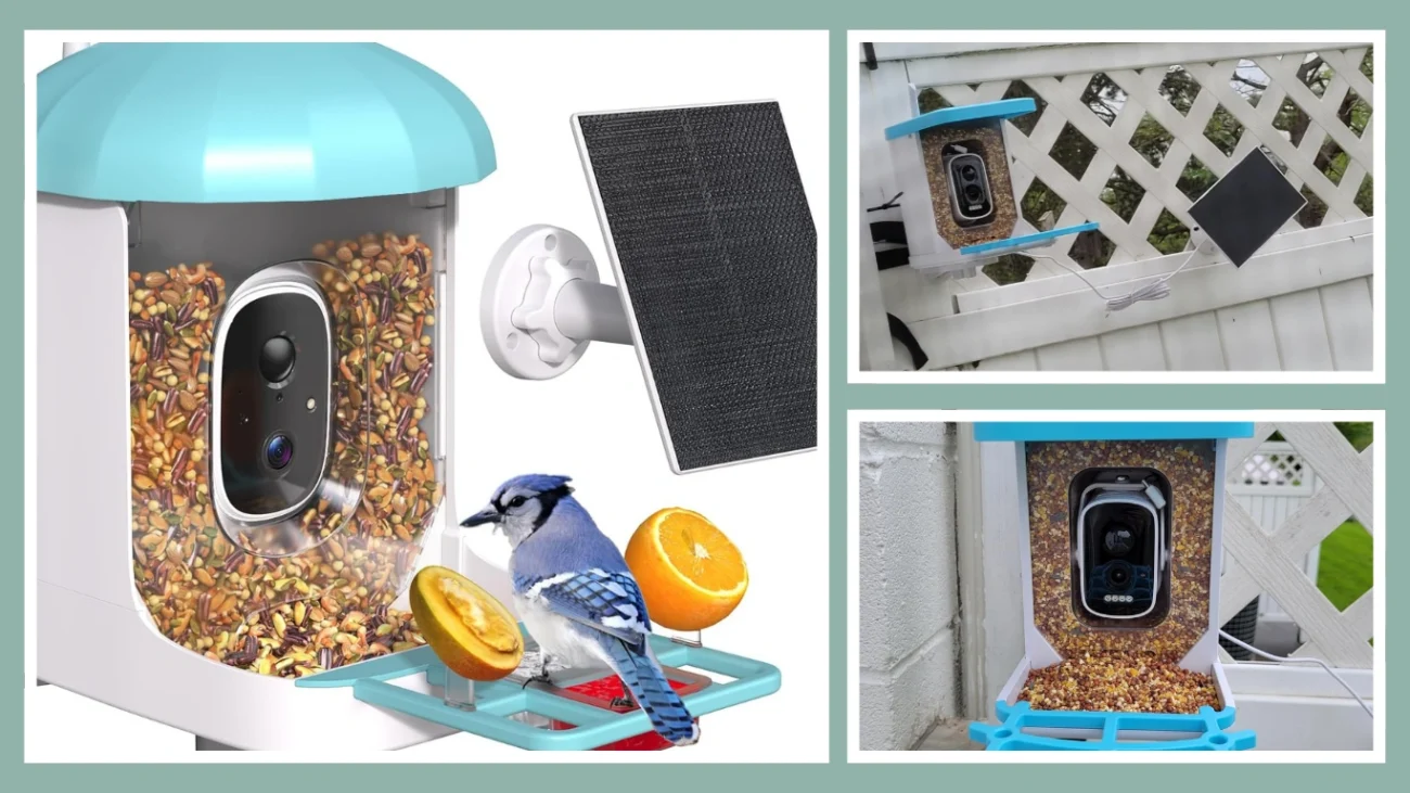 WeHot Bird Feeder with Camera Solar Powered - Best for Dual Solar Panels