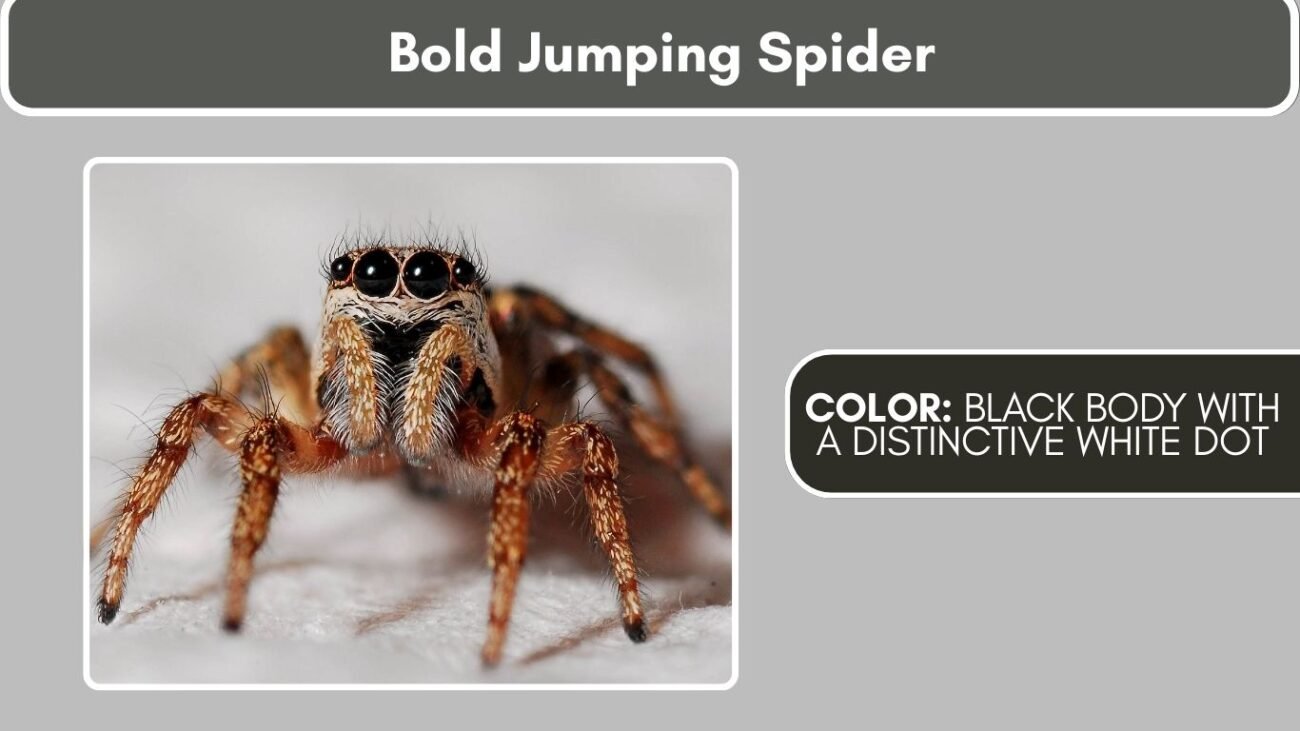 Bold Jumping Spider Black Spiders with White Spots, Stripes, or Markings