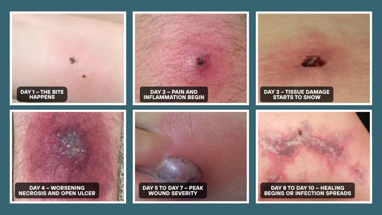 Brown Recluse Spider Bite Stages: 1 to 10 Dyas with Pictures