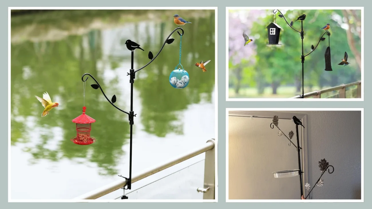 Deck Bird Feeder Pole Duo Adjustable