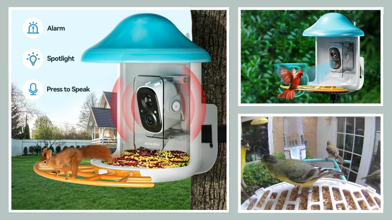 HOWIRAY Wild Bird Watching Camera Feeder