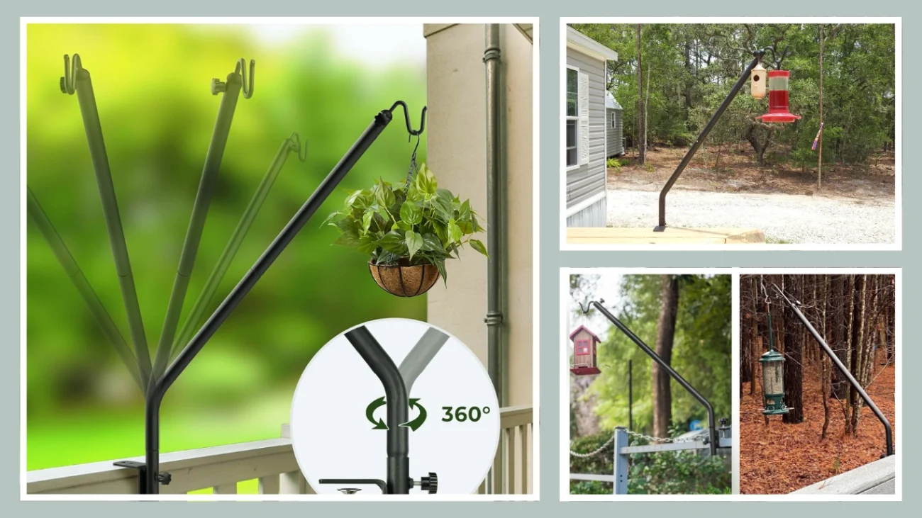 Kingsyard Heavy Duty Deck Hook, Hanging Bird Feeders