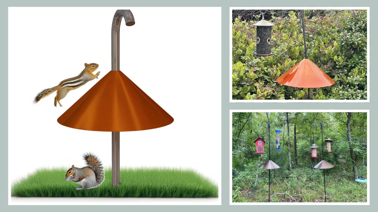 Predator Guard 19-Inch Squirrel Baffle for Bird Feeders - Larger Anti-Rust Galvanised Steel