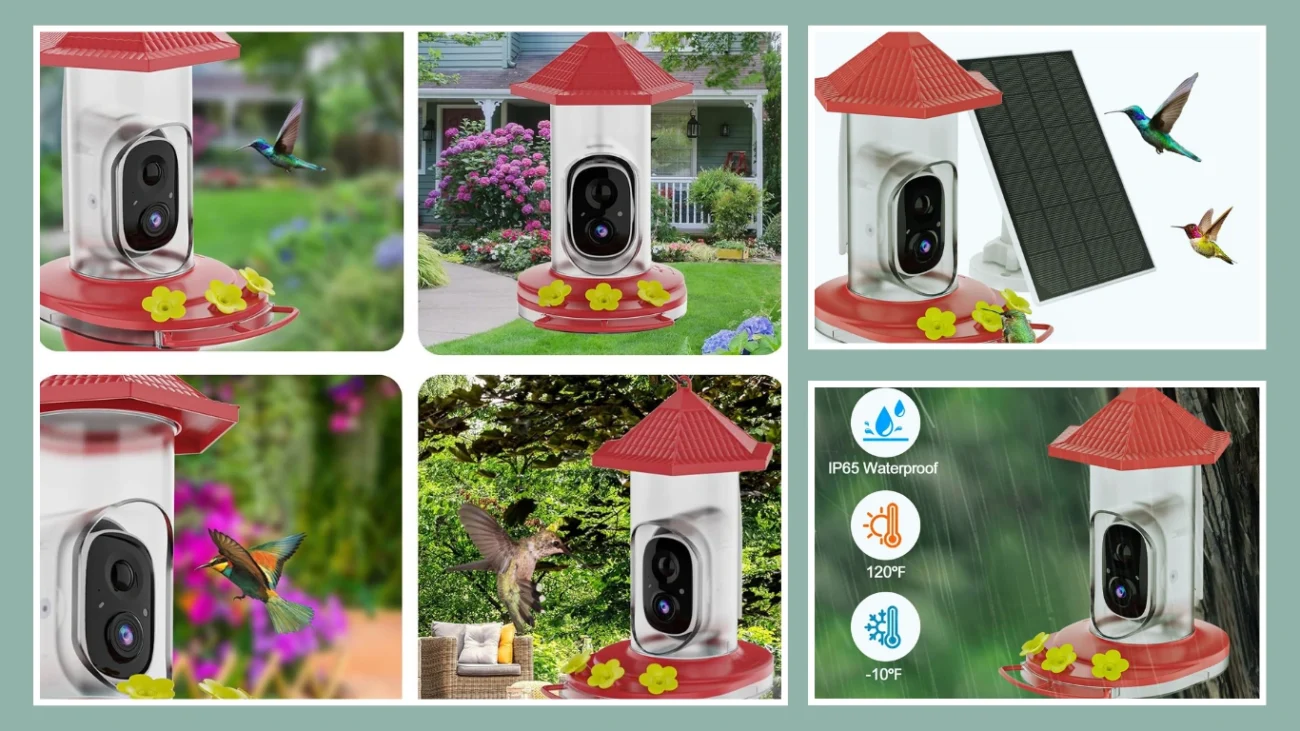 Secusly Smart Hummingbird Feeder with Wireless Camera