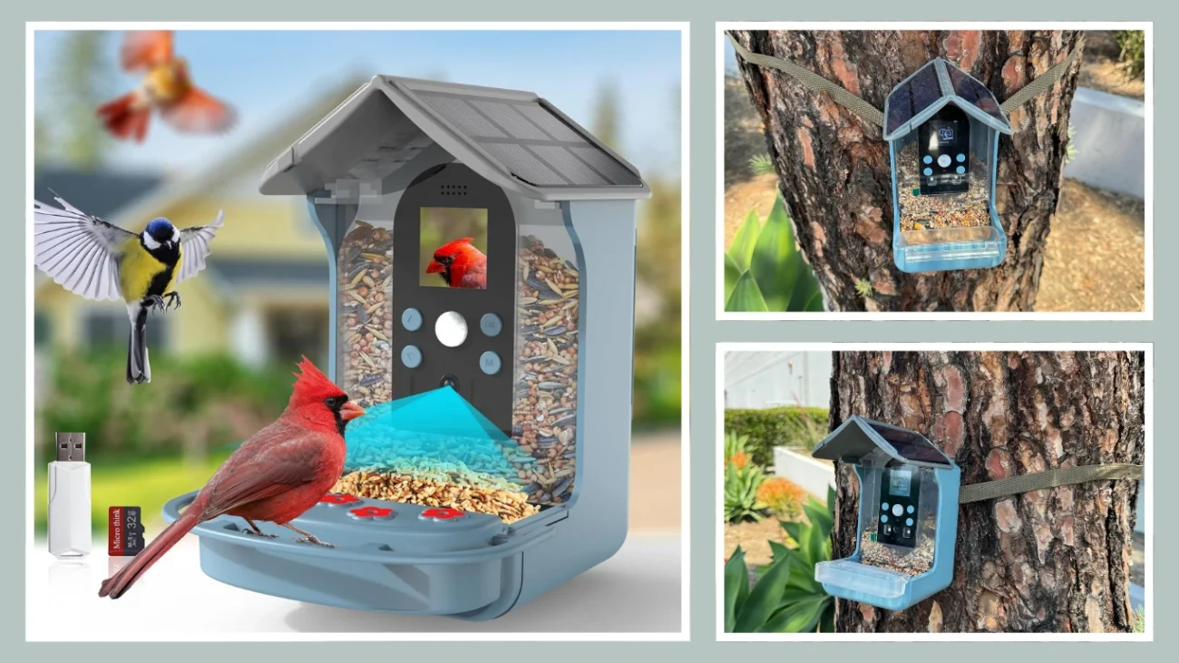 WEHOT Solar-Powered 1080p Camera Feeder
