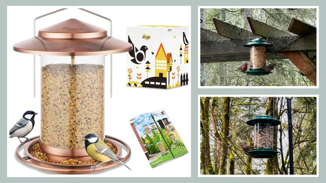 iBorn 6-Port Metal Hanging Bird Feeder 