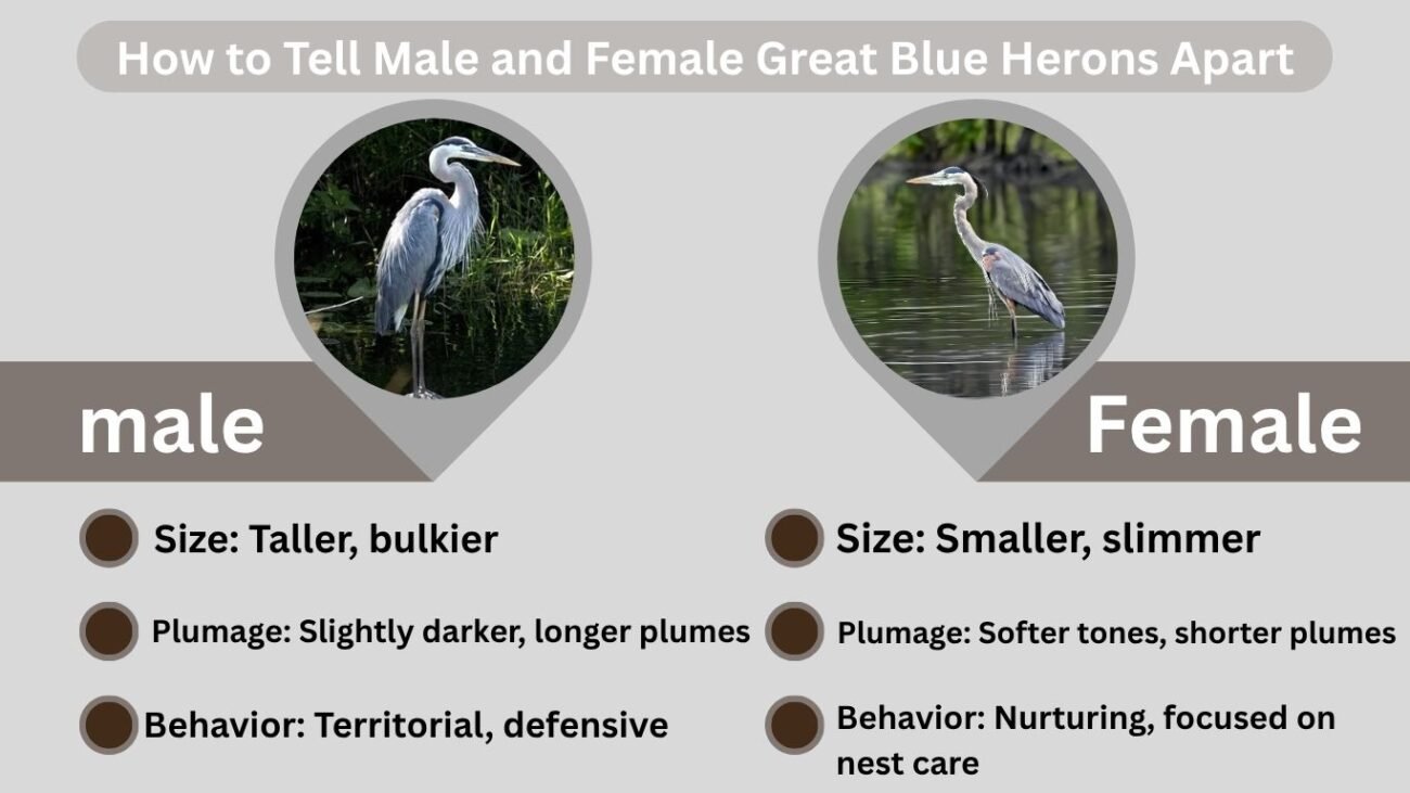 How to Tell Male and Female Great Blue Herons Apart