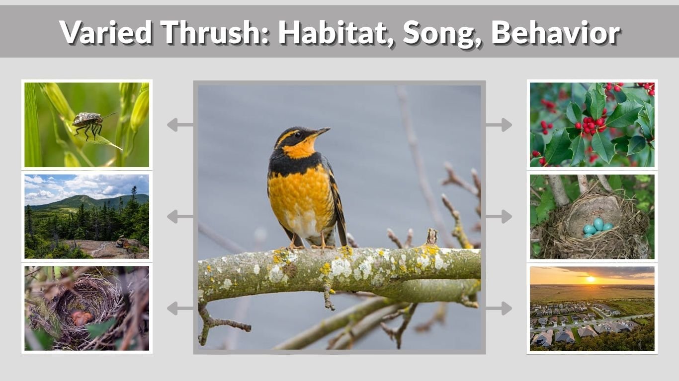 Varied Thrush: Habitat, Song, Behavior, and Identification Guide
