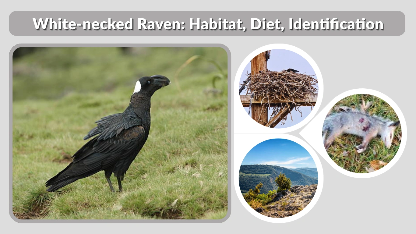 White-necked Raven Habitat, Diet, Identification & Fascinating Facts