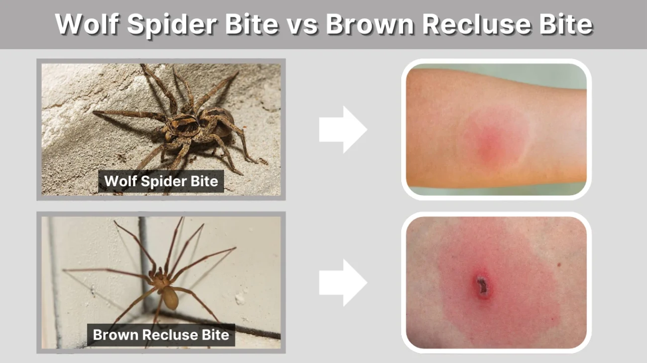 Wolf Spider Bite vs Brown Recluse Bite
