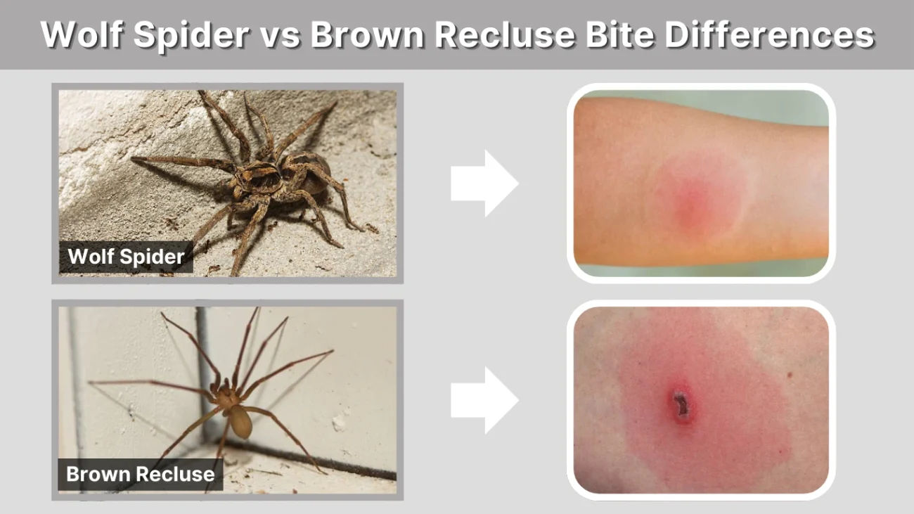 Wolf Spider vs Brown Recluse Bite Differences