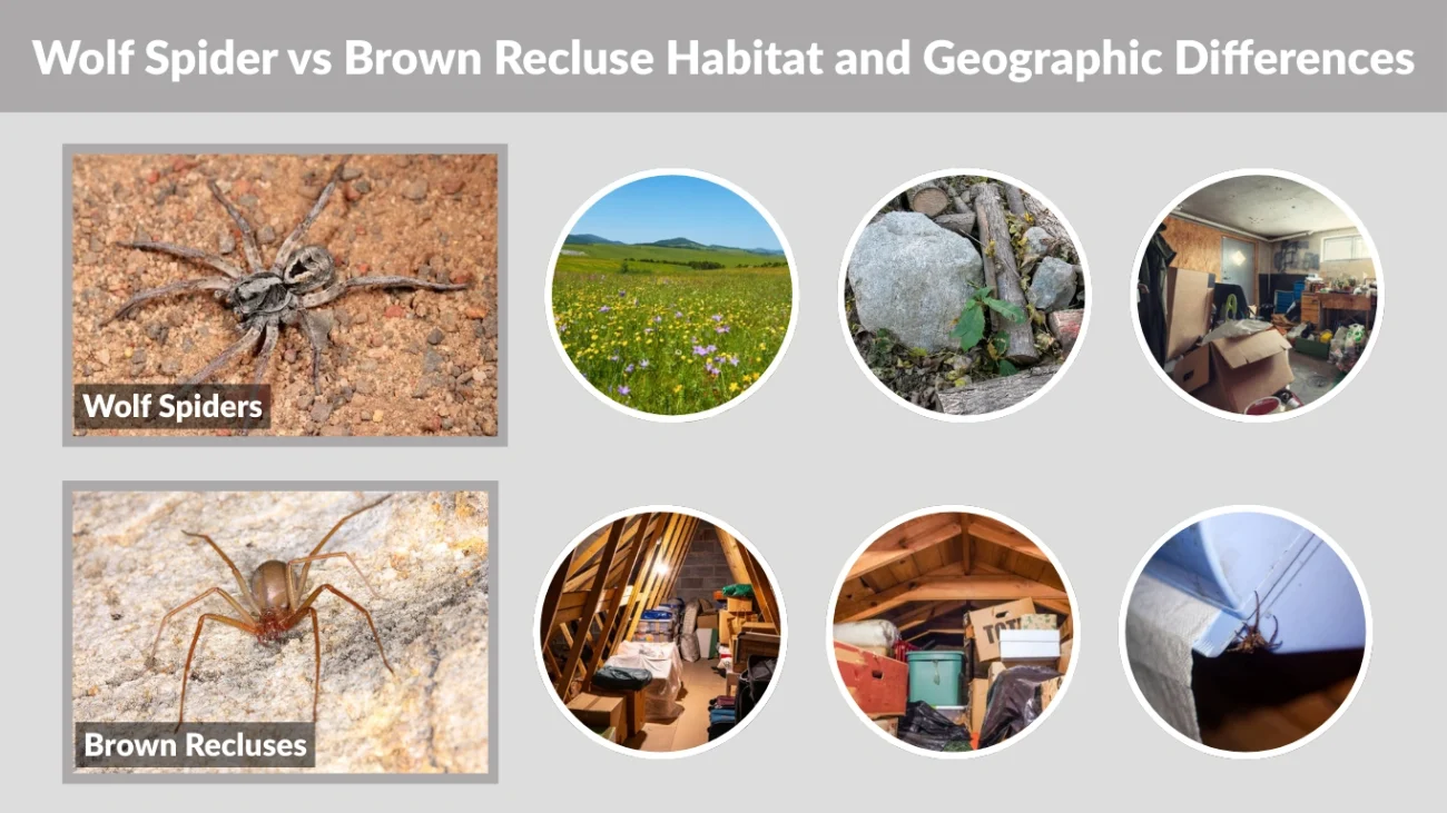 Wolf Spider vs Brown Recluse Habitat and Geographic Differences