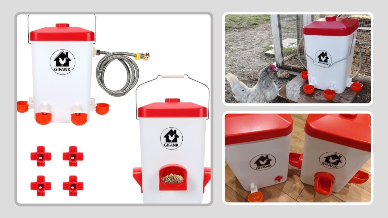 Automatic Hanging Chicken Waterer with Accessories