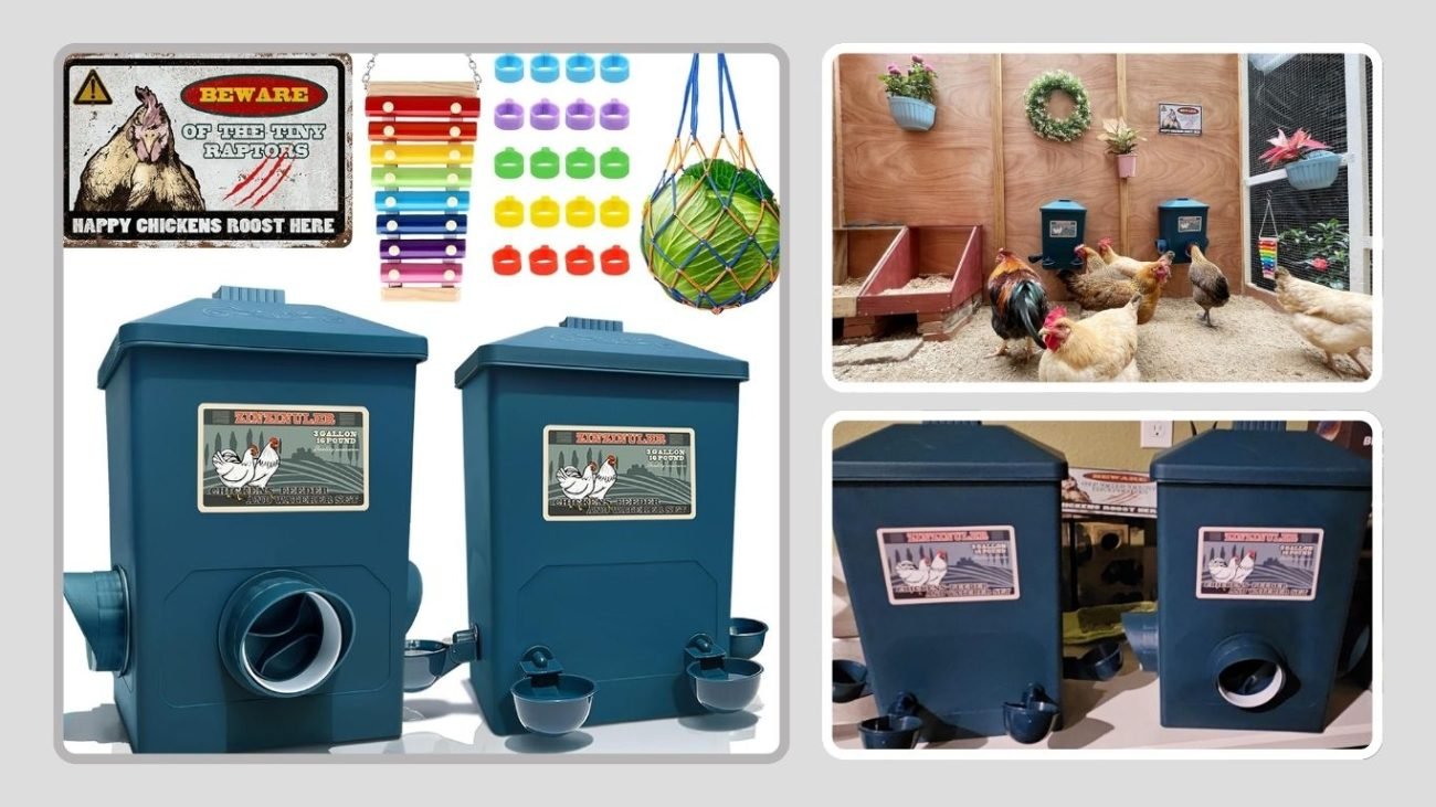 ZINZINULER Automatic Chicken Feeder & Waterer