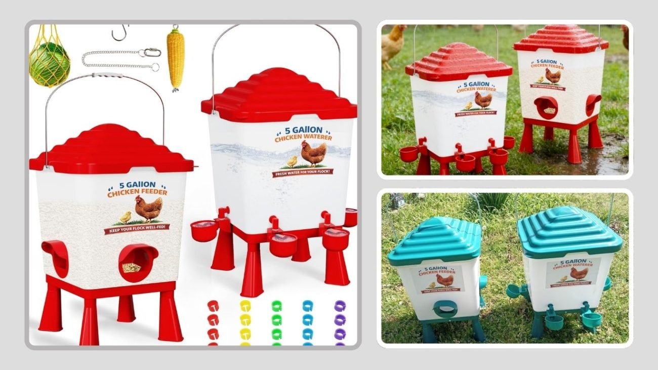 Automatic Chicken Feeder & Watering Kit (Accessories Set)