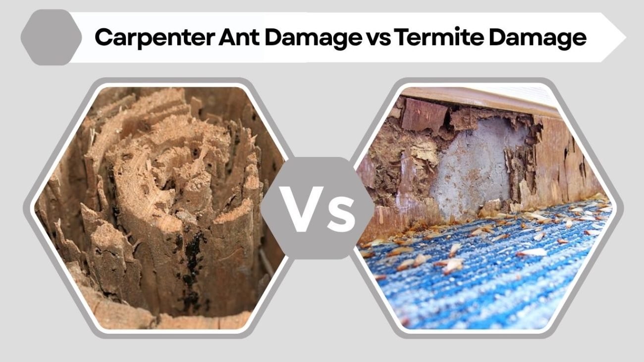 Carpenter Ant Damage vs Termite Damage