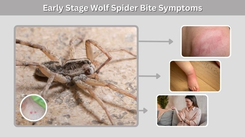 Early Stage Wolf Spider Bite Symptoms