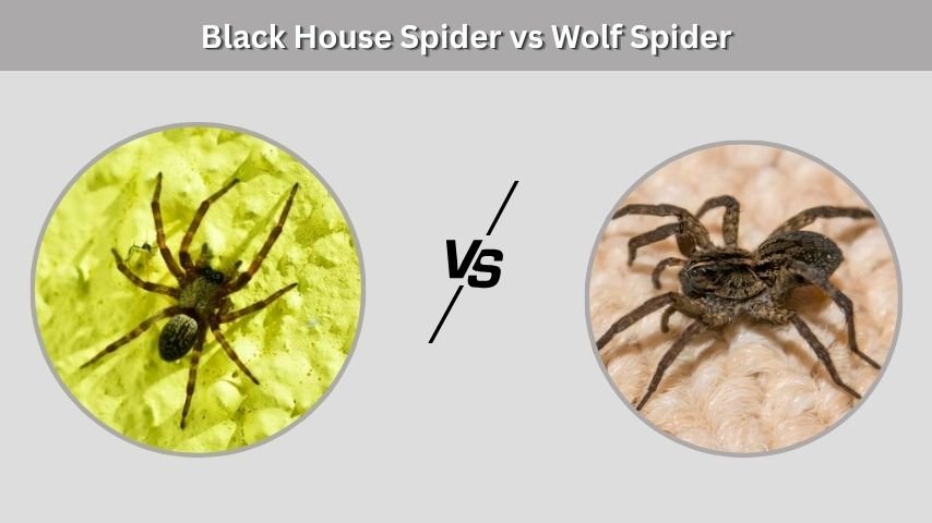 Black House Spider vs Wolf Spider
