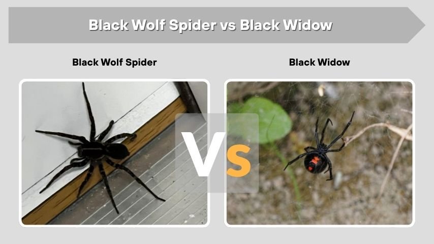 Black Wolf Spider vs Black Widow