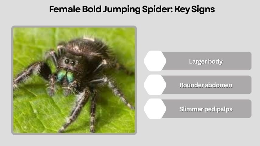 Female Bold Jumping Spider: Key Signs