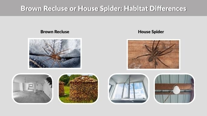 Brown Recluse or House Spider: Habitat Differences