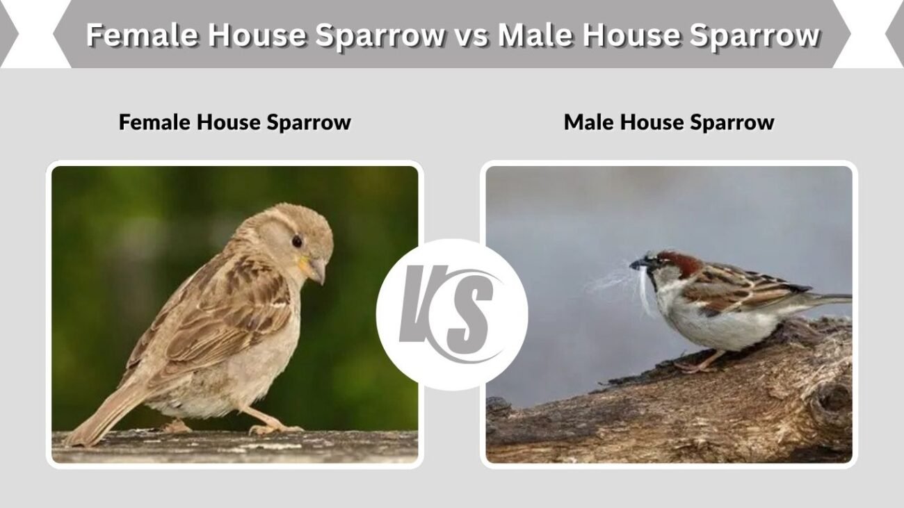 Female House Sparrow vs Male House Sparrow