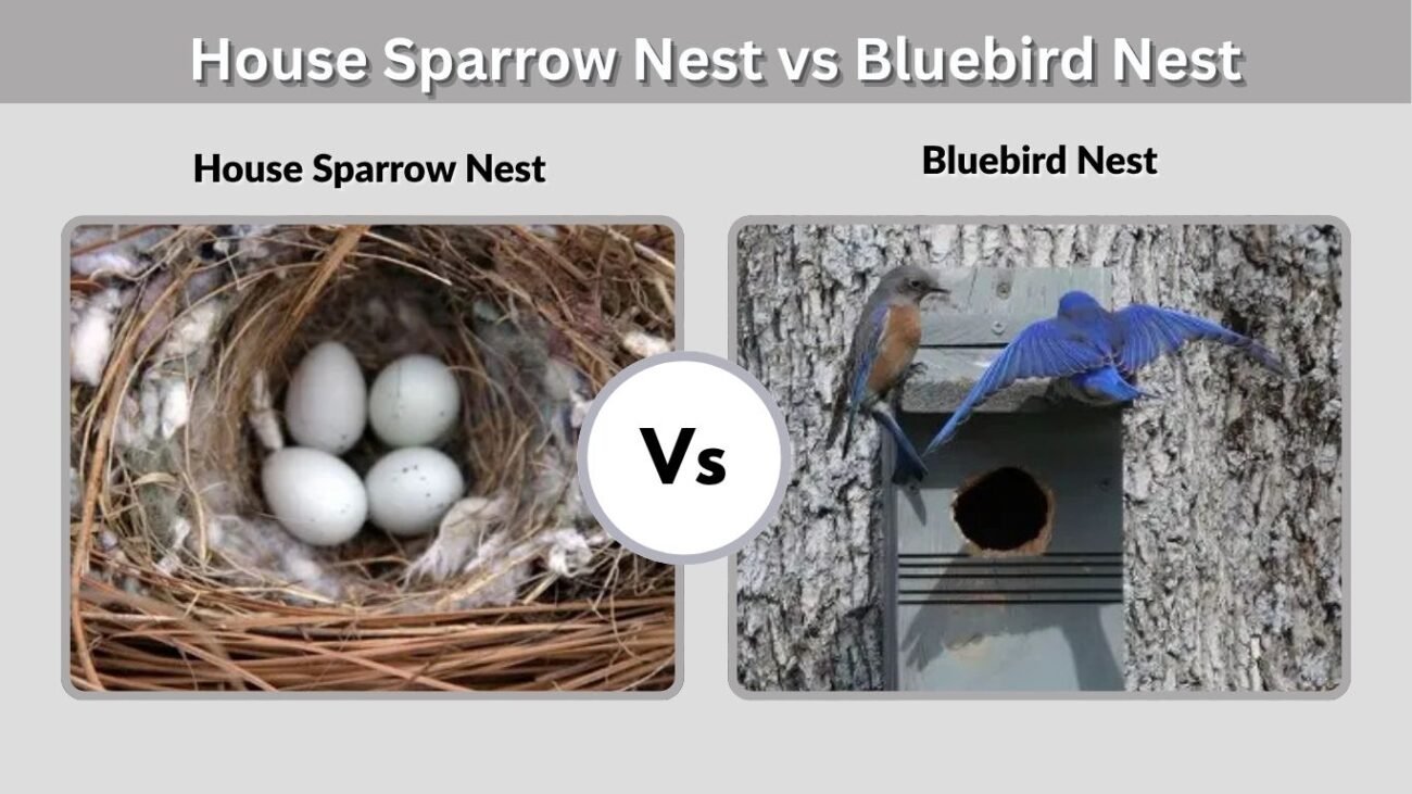 House Sparrow Nest vs Bluebird Nest