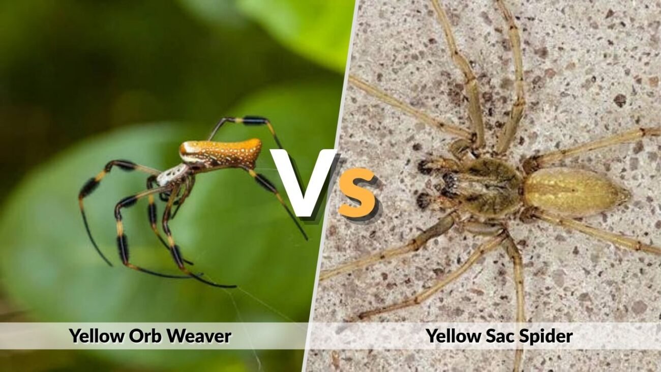 Yellow Orb Weaver vs Yellow Sac Spider